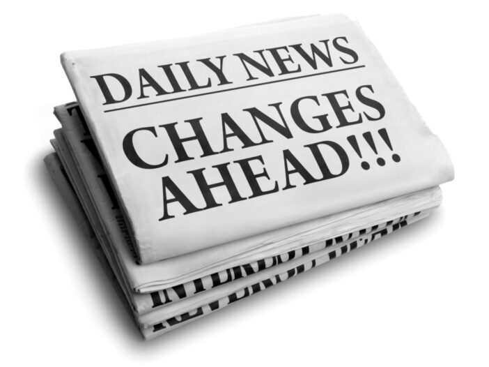 news paper with head line "Daily News Changes Ahead"
