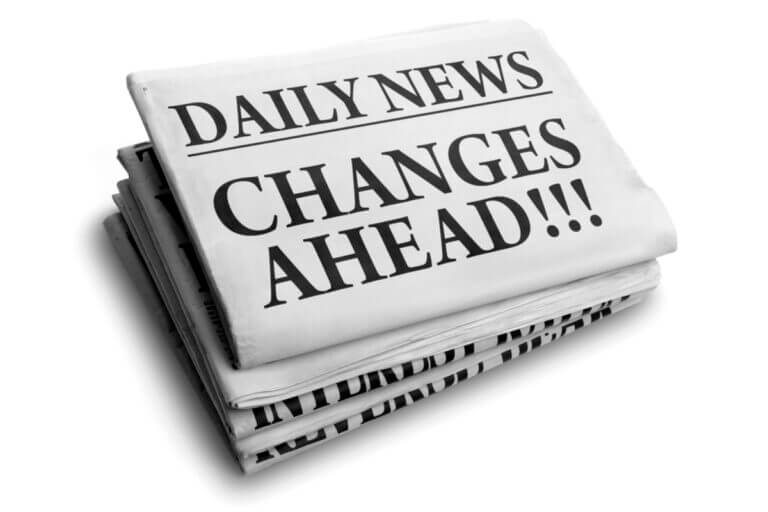 news paper with head line "Daily News Changes Ahead"