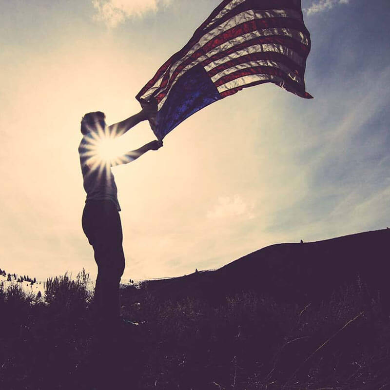 American flag at sunset American flag at sunset