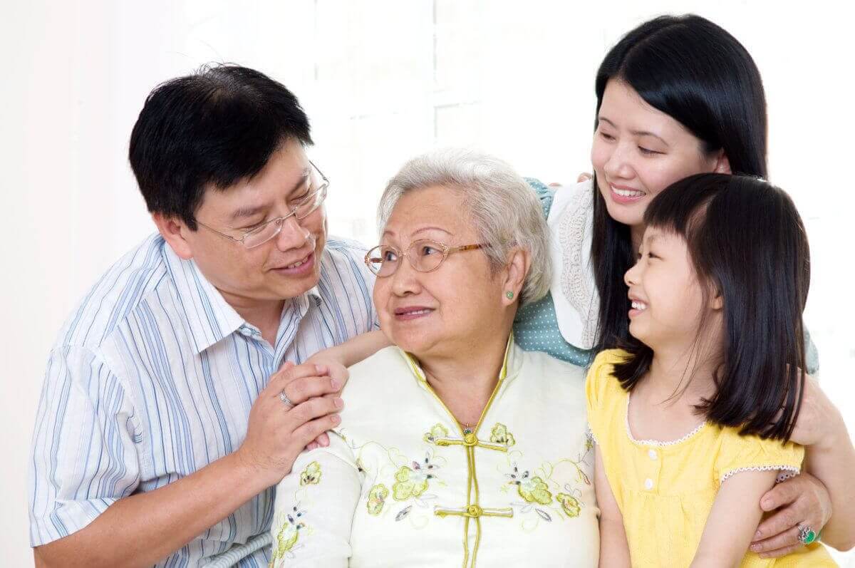 Family caring for parent with dementia