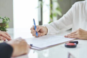 attorney goes over document