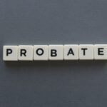 Probate word made of square letter word on grey background