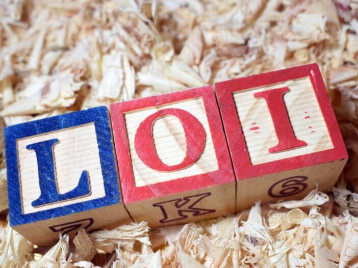 LOI spelled out on children's wooden blocks