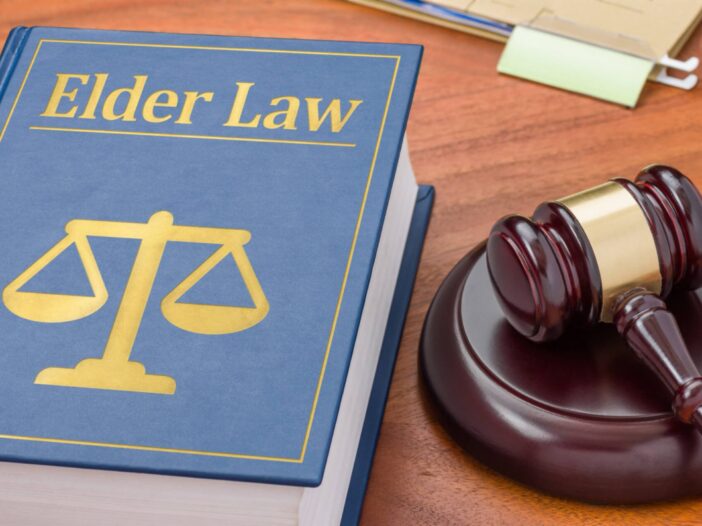 A law book with a gavel - Elder law