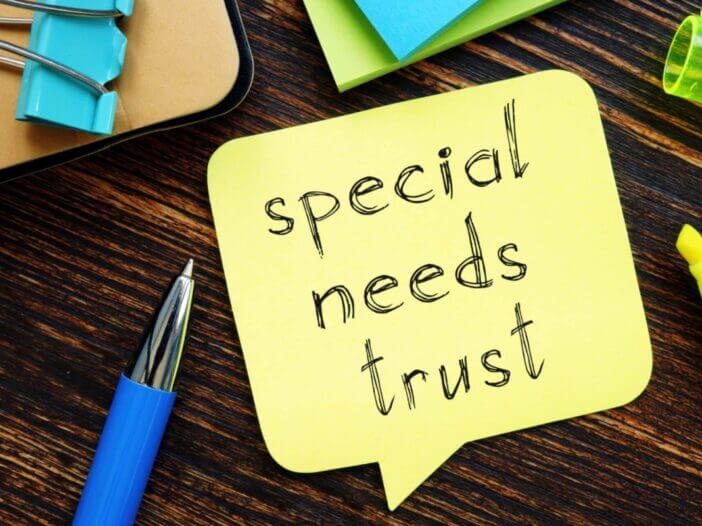 Special needs trust is shown on the photo using the text