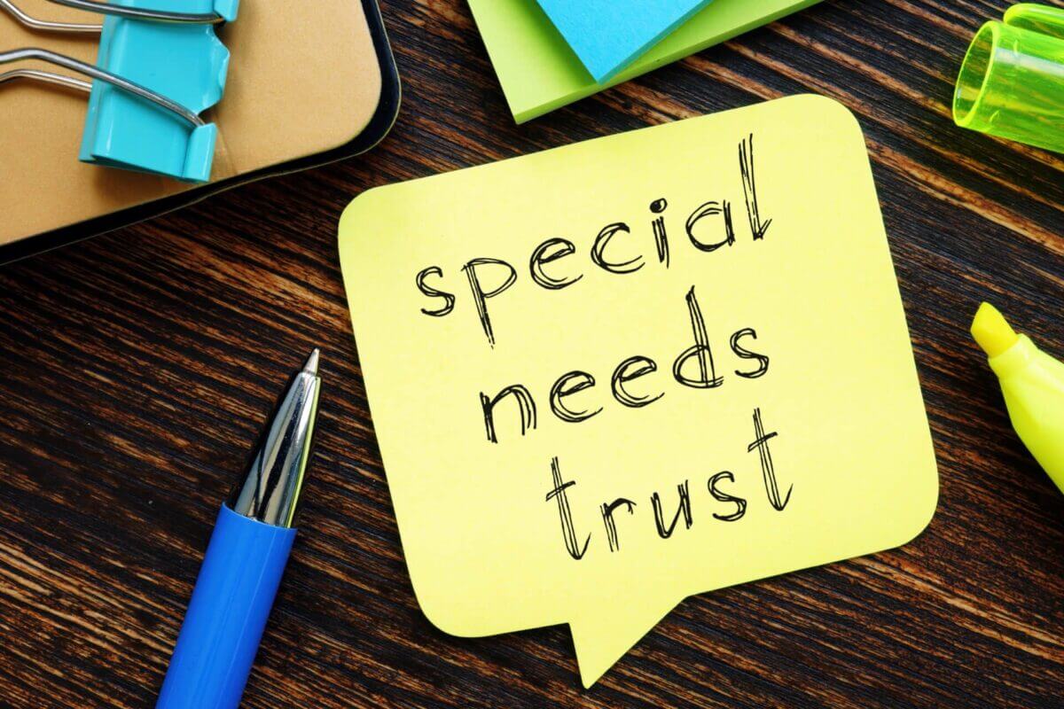 Special needs trust is shown on the photo using the text