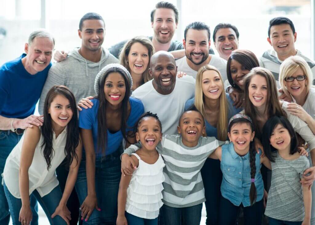 picture of a blended family all smiling