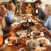 Family eating Thanksgiving dinner