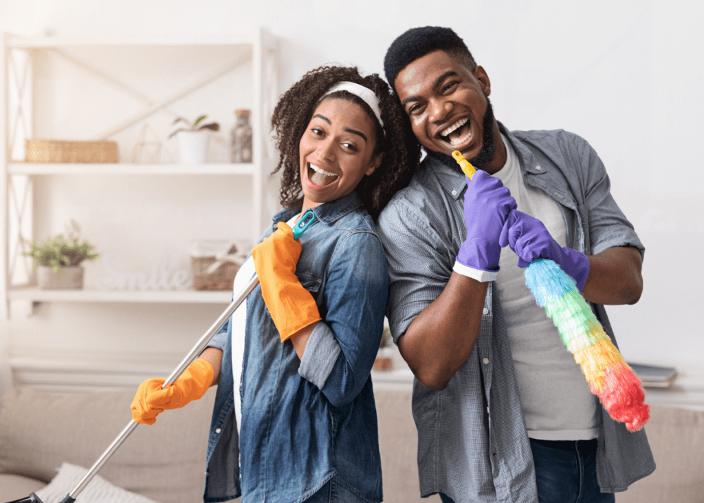 couple spring cleaning