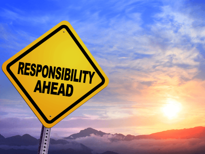responsibility ahead sign