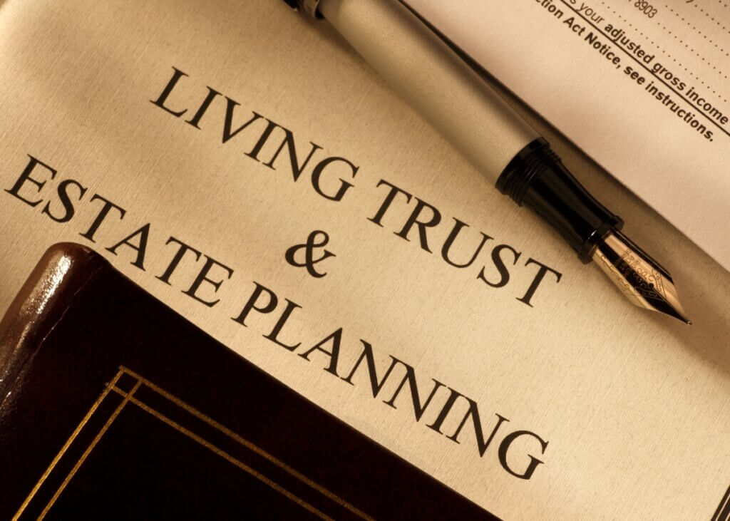 a document titled living trust and estate planning