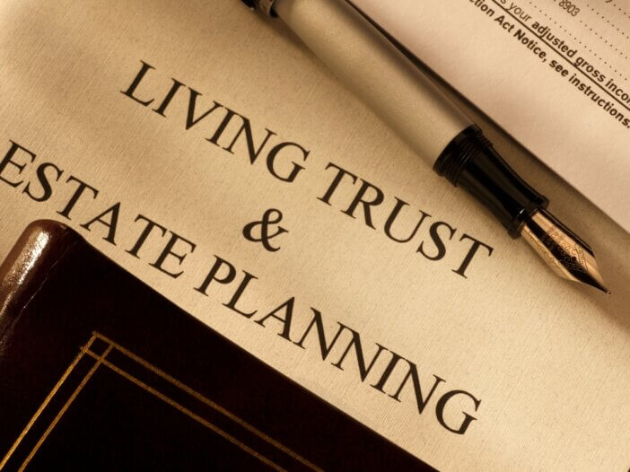 a document titled living trust and estate planning