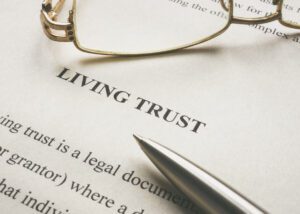 a picture of a document that says living trust
