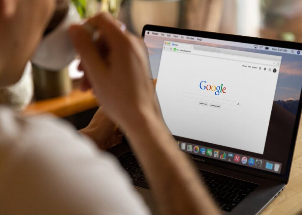 a person on the main web page of google