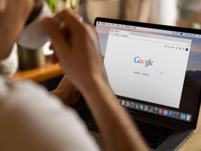 a person on the main web page of google
