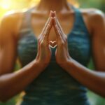 a person meditating- it is just their hands and then the hands are pressed together