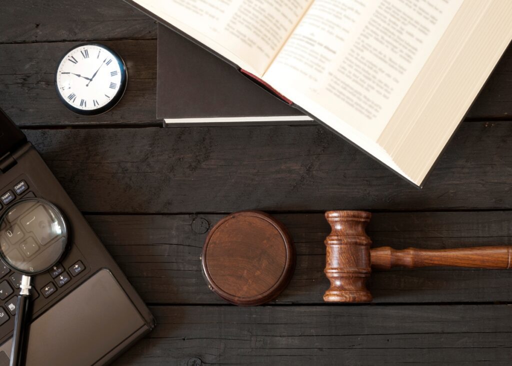 a law book and gavel