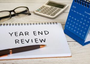 a photo of a year end review