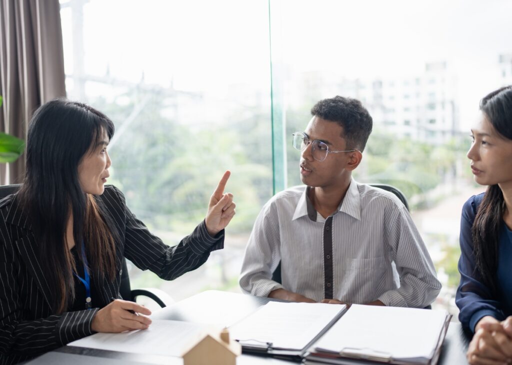 an advisor speaking to their clients on how they can protect their business