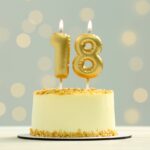 a cake that has 18 candles on it