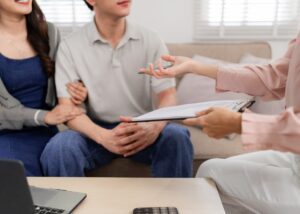 an advisor planning with their client and the clients son