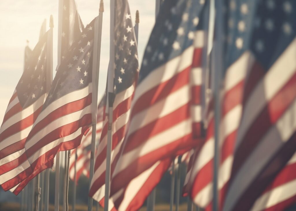 a photo of the american flag