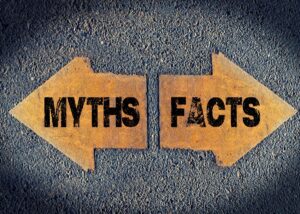 a picture of myths vs. facts on on the street