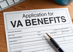 a picture of VA benefits application