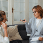 client talking to professional