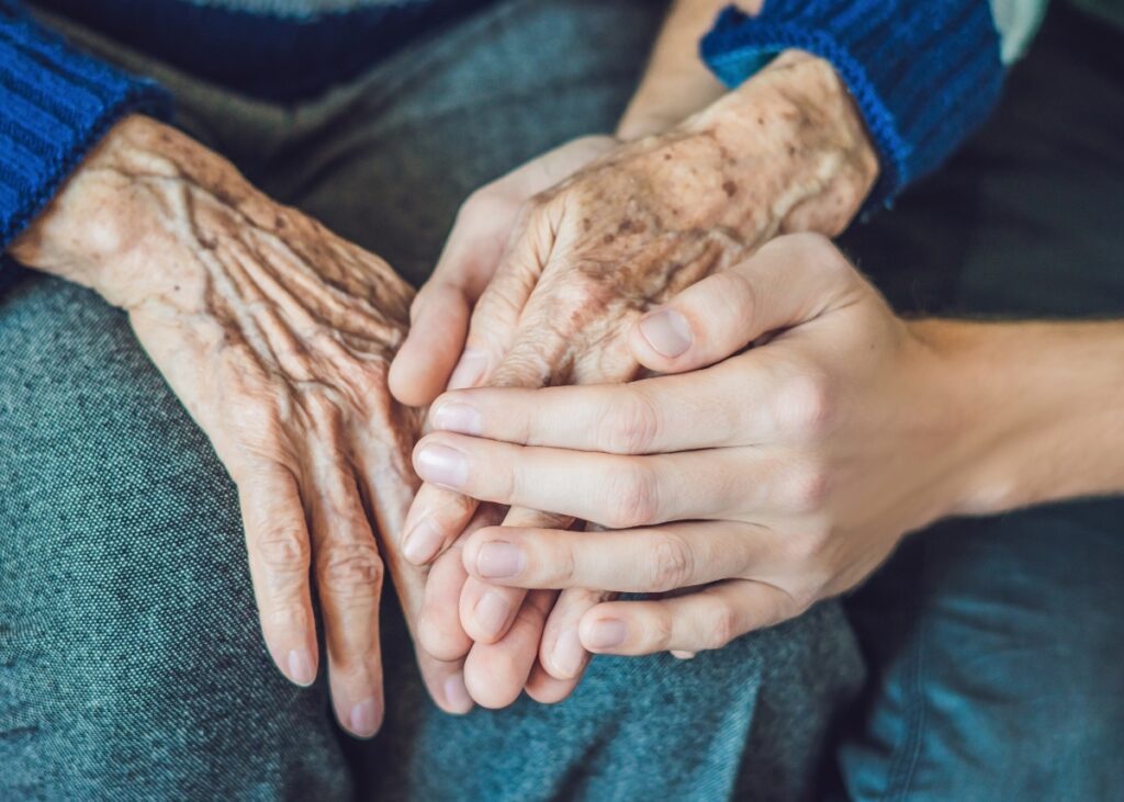 daughter caring for aging parent