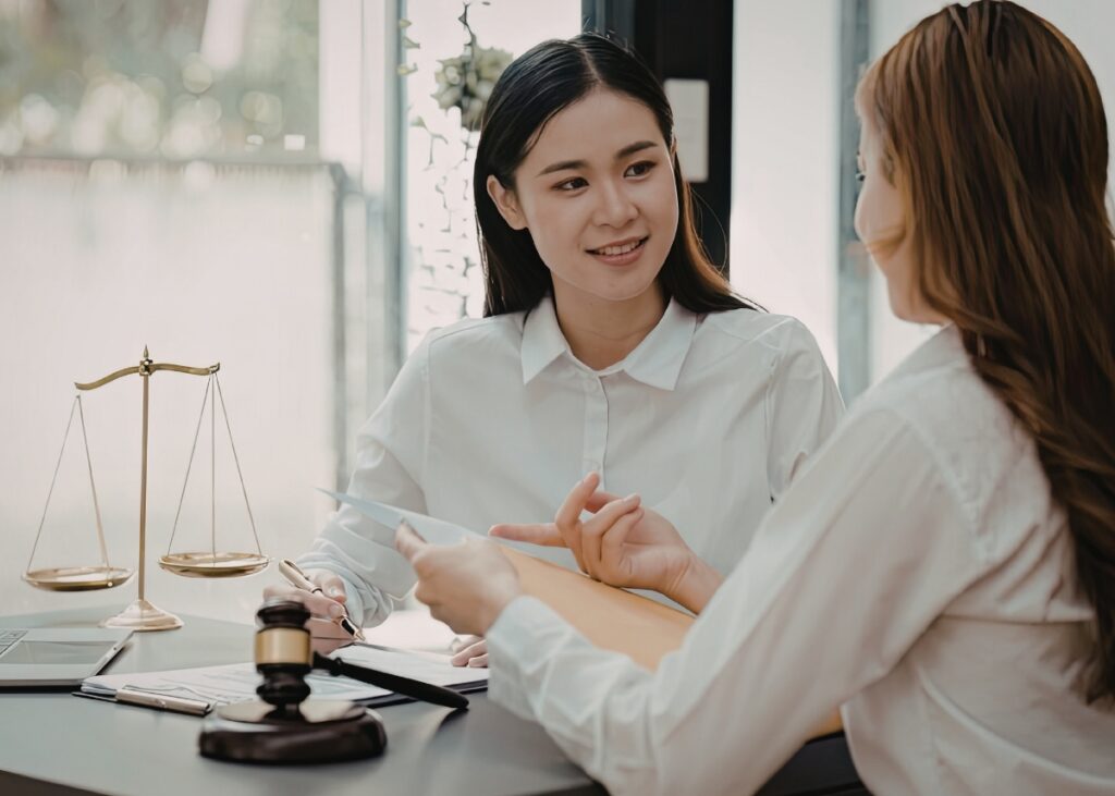 Professional helping client through probate